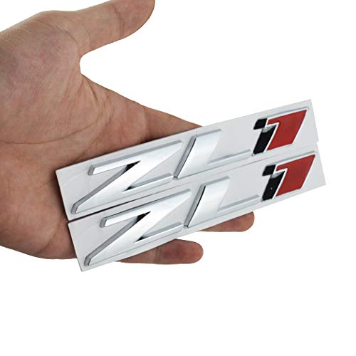 Image of 3D Metal Emblem Badge Letter Rear Side Door Nameplate Compatible with Zl1 2Pack (Silver Red)
