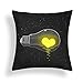 Rounuo Lampada decorativa per divano, a forma di cuore, giallo, per esterni, moderna, quadrata, 45 x 45 cm, serie #19951