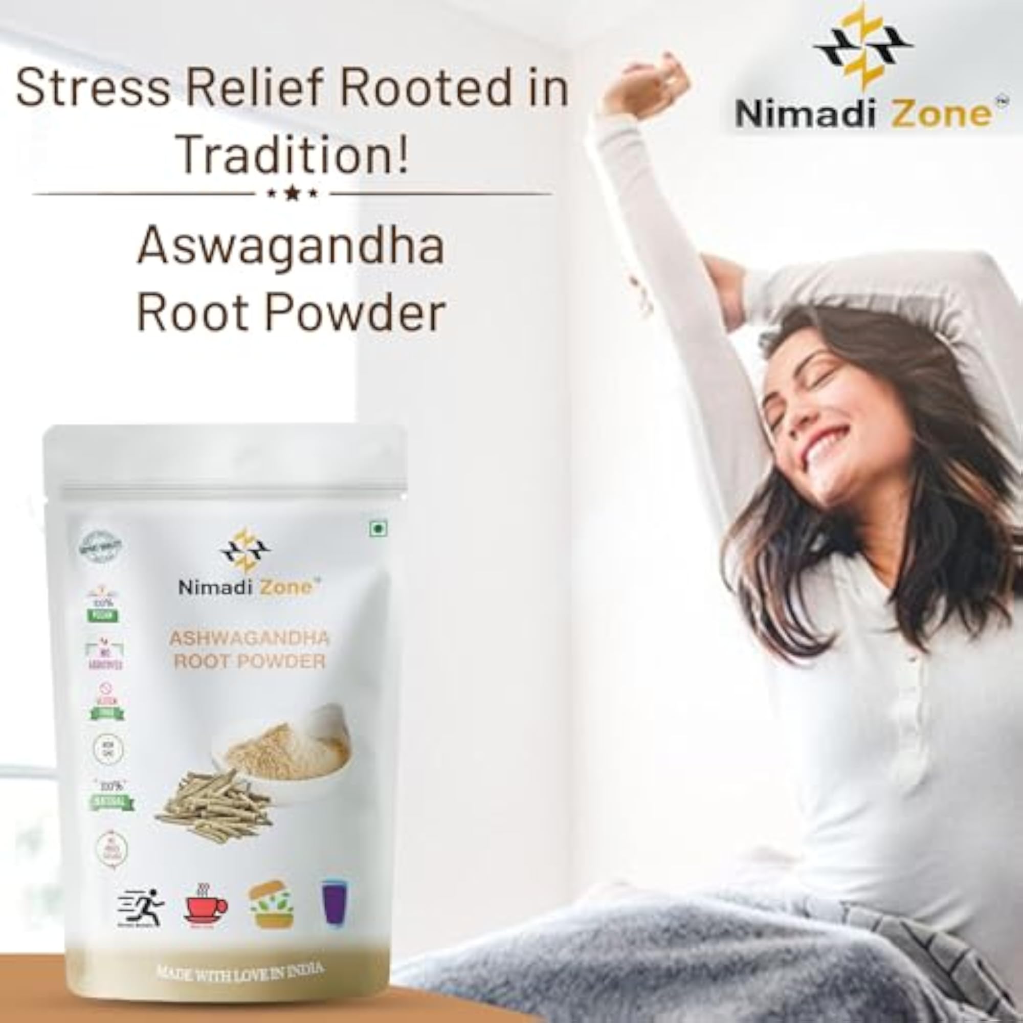 Nimadi Zone Ashwagandha Root Powder - 500 GM