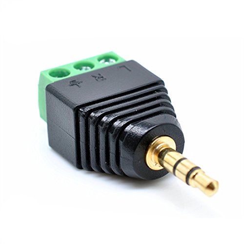 Oiyagai 6Pcs 3.5Mm (1/8") Stereo Trs Male/Female Jack To Av 3-Screw Terminal Block Balun Connectors #TOP1