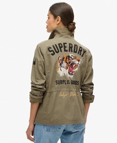 Superdry Para Mujer. W5011762A Chaqueta Militar Bordada M65 Verde (Xs), Casual, AlgodóN - 2