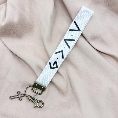 Image of Make Heaven Crowded Christian Keychain Cotton Wristlet Keychain Bronze Key Fob Soft Car Keychain Wristlet