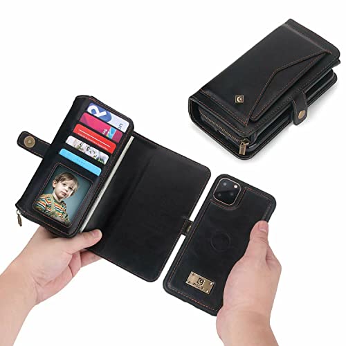 Étui portefeuille iPhone 12 anti-rayure protège écran rabat magnétique solide