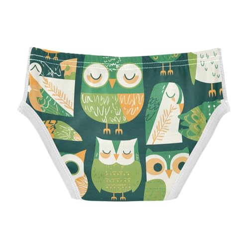 KLL Owl Cute Cartoon Forest Green Toddler Boy Pure Cotton Nighttime Underwear Breathable Undies2
