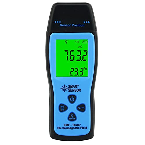 Elektromagnetisches Radiometer mit EMF-Messgerät, Digital Dosimeter Tester für Elektrische/Magnetische Strahlungs- und Temperaturprüfungen, Intelligenter Ton- und Licht Alarm, Hohe Präzision Cover