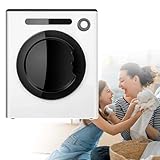 Stainless Steel Inner Drum Clothes Dryer, 4Kg Electric Hot Air Dryer Machine,800W Small 360° Purple Light Tumble Dryer White