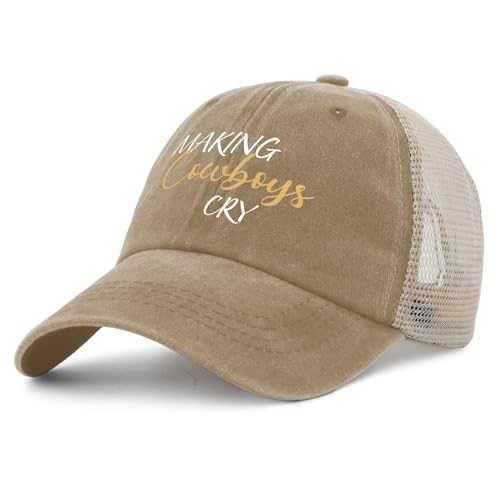 Making Cowboys Cry Hat for Men Fashion Hats for Men Pigment Khaki Cap Retro for Writer
