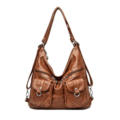 Sac Hobo en PU Cuir Souple Marron Nicole & Doris : L'élégance rétro d'un grand sac à main