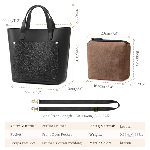 Bolso Tote Mini de Cuero S-ZONE con Correa Ajustable miniatura 4