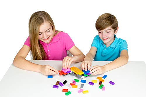 Strictly Briks Classic Briks - Bausteine-Set für kreatives Spielen - 100% kompatibel mit Allen führenden Bausteinmarken - 2 x 4 Noppen - Orange - 96-teiliges Set – Bild 7
