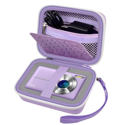 Carrying & Protective Case for Digital Camera, AbergBest 21 Mega Pixels 2.7" LCD Rechargeable HD/Kodak Pixpro/Canon PowerShot ELPH 180/190 / Sony DSCW800 / DSCW830 Cameras for Travel - Purple