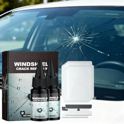 TMRBBesty Auto Windschutzscheibe Riss Reparatur Flüssigkeit, Glasreparaturflüssigkeit, Steinschlag Reparaturset Windschutzscheibe Windschutzscheibe Reparaturset (2 Set)