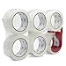 Silencioso Cinta de Embalaje adhesiva con Dispensador de cinta, 48 mm x 66 m - 6 rollos, Transparente Grueso de 60 micras, BOMEI PACK