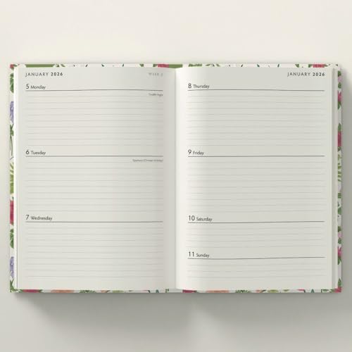 Little Garden - 2026 Red Robin A5 Padded Diary Planner Floral Nature Sketches image 4