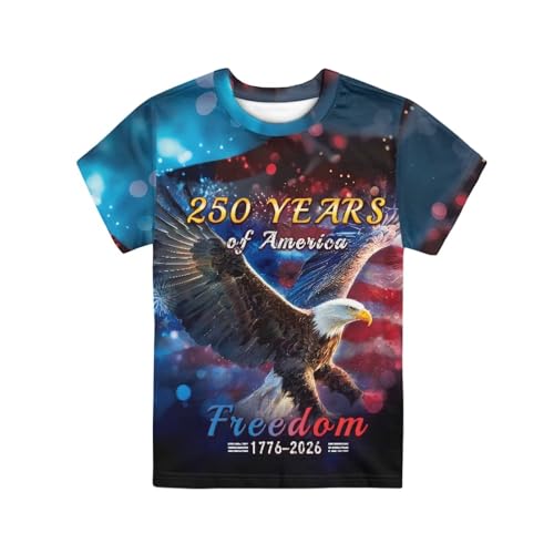 Image of WELLFLYHOM Kids Tshirts Girls Boys Short Sleeve Crewneck Tees Shirts Casual Sport Pullover Tops Size 3-16 Years