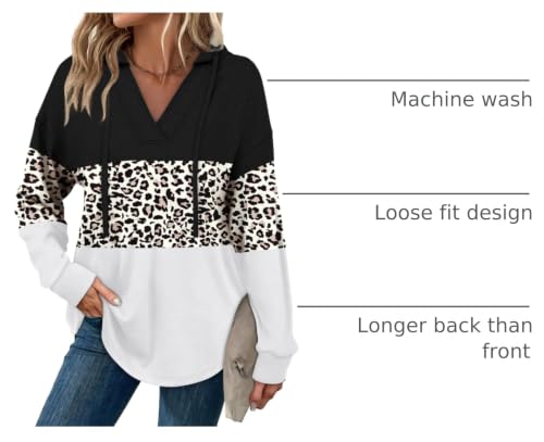 Image of Sampeel Hoodies for Women Trendy Fall Fashion 2025 V Neck Oversized Sweatshirt Plus Size Tops Clothes