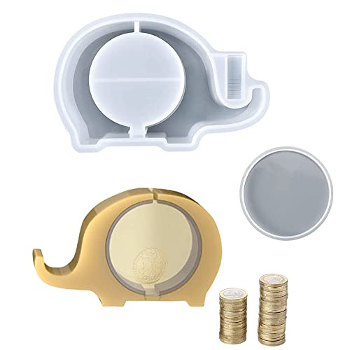 YZSZ Moldes de Alcancía Coins Storage Resin Molde de Silicona para Caja de Almacenamiento Molde de Caja de Almacenamiento de Monedas para Manualidades Fundición de Resina Kit de Decoración del Hogar thumbnail