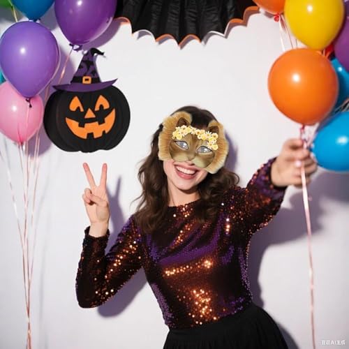 Therian Masken Bastelset – 4 Blanko-Masken mit Filz, Fell und Mesh – Bild 5