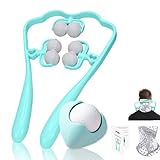 JAUNGEN Neck Massager& Massage Ball Set, Neck Massager for Pain Relief deep Tissue, Handheld Neck and Back Massager Body Foot Roller