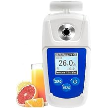 Digital Brix Refractometer, Fruit Sugar Meter with Backlit Display Screen, Automatic Temperature Compensation and 0-55% Test Range, High Measurement Accuracy and Easy to View, for Food, Beverage