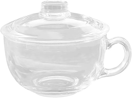 Cabilock Recipiente de almacenamiento de vidrio transparente con tapa, tazón de ensalada de vidrio con tapa, cuencos para servir alimentos, taza de