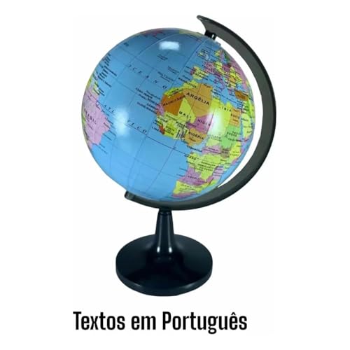 Globo Terrestre Mesa Giratório 10,5cm - Decoração Compacta para Aprender e Explorar