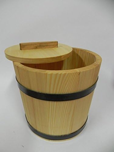 Handcrafted Fermenting Crock with Lid 10 L Sauerkraut Cucumber Pot Wooden Bucket