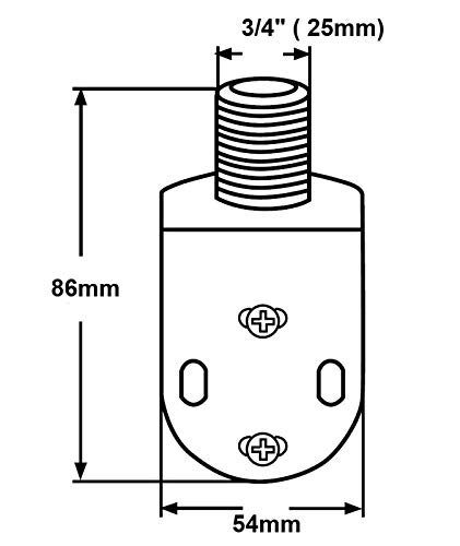 FP INOX, Supporto Antenna per Tubo 22, snodo Ø 25 mm, Acciaio Inox 316-A4 Barca. Unisex Adulto
