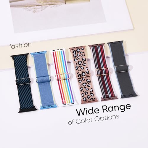 Image of Stretchy Bands Compatible with Apple Watch Band 40mm 38mm 41mm 42mm 44mm 45mm 46mm 49mm Women Men, Nylon Solo Loop Elastic Sport Straps for iWatch Series 11 10 9 8 7 6 5 4 SE 3 Ultra