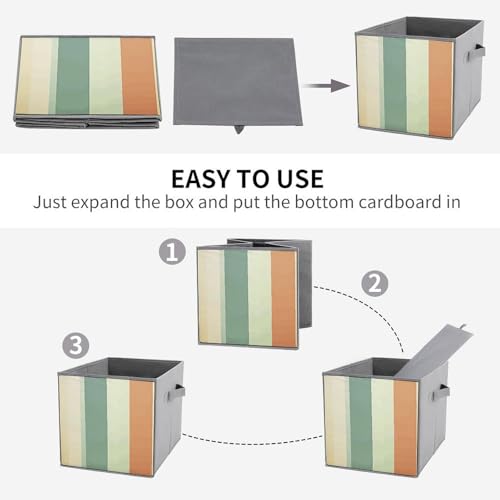 Boîtes de rangement rétro pour dressing ordonné lot de 6 bacs pliants - 5