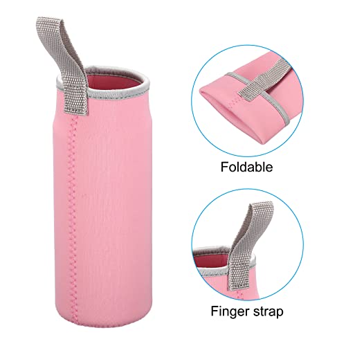 PATIKIL 65mmx180mm Water Bottle Sleeve, 4 Pack Neoprene Insulated Bottle Bag Holder Carrier Pouch with Finger Strap, Pink - Image 4