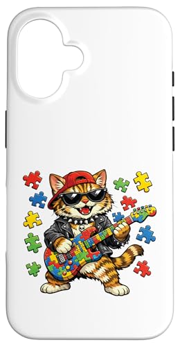 Funny Cat Rockstar ���ǃp�Y�� ���ǌ[�� �X�}�z�P�[�X iPhone 16 �p
