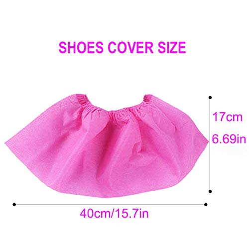 Weibbin Disposable Shoe Covers 100PCS Non-Slip Durable Indoor Boot Overshoes Protector Thicked Non Woven Shoe Covers Carpet Floor Protection Construc