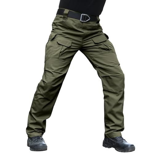 Men’s Stretch Tactical Pants Water Resistant Ripstop Cargo Pants Outdoor Lightweight EDC Work Hiking Pants