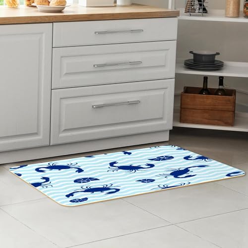 Alfombras de cocina absorbentes con base antideslizante de rayas 7