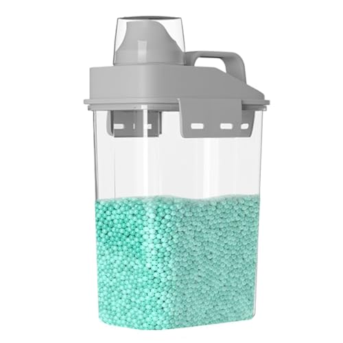 Generisch Contenedor de polvo de lavandería – Tapa del depósito de colada | Soporte transparente para detergente en polvo, dispensador de suavizante, gran capacidad para accesorios de detergente