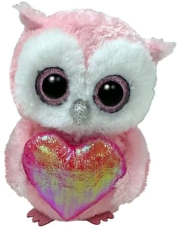 Ty Beanie Boo Whisper the Owl with Heart for Valentines 2026-6" image 2