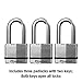 Master Lock M5XTRILH Magnum Heavy Duty Outdoor Padlock with Key, 3 Pack Keyed-Alike Silver