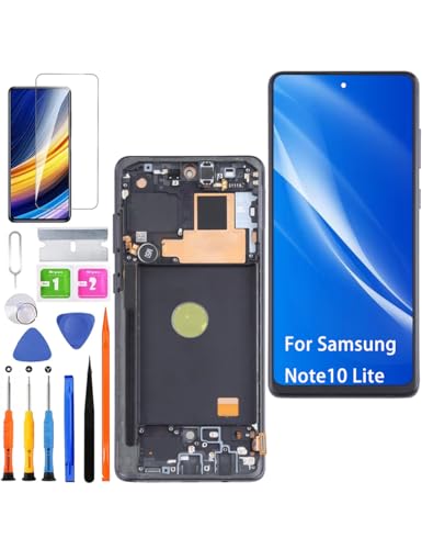 HLYGZX Pantalla para Samsung Galaxy Note 10 Lite Pantalla LCD reemplazo TFT, N770F N770F / DS N770F / DSM Kit de Montaje del digitalizador de la Pantalla (Negro con Marco, sin Huella Digital)