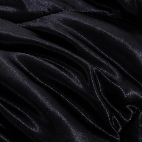 A Nice Night BLACK Q Satin Silky Soft Quilt Luxury Super Soft Microfiber Bedding Thin Comforter Set Full/Queen thumb #6