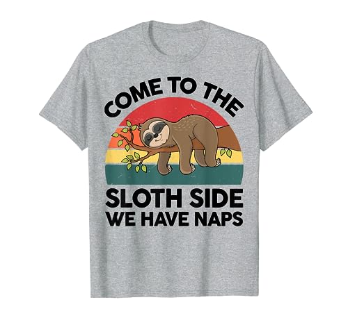 Camisa de perezoso durmiendo Come To The Sloth Side Retro Funny Gift Camiseta