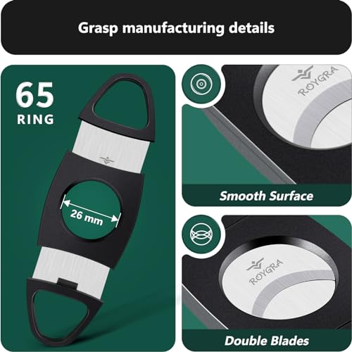 Roygra Cigar Cutter, Enlarge 65 Ring Fit Almost Cigar Sizes thumb #2