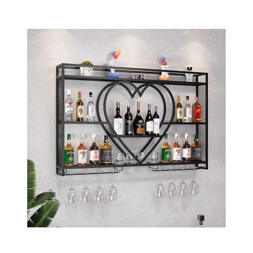 Casier à vin mural en cœur de 100cm et support de rangement - 2