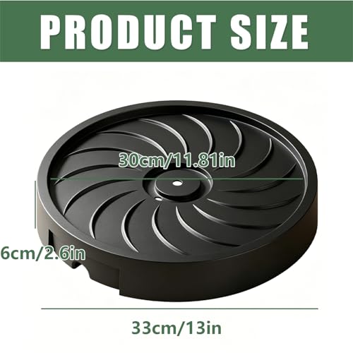 Soucoupe mobile avec roulettes rotation 360 ° plastique robuste bac à eau intégré 30 cm - 3