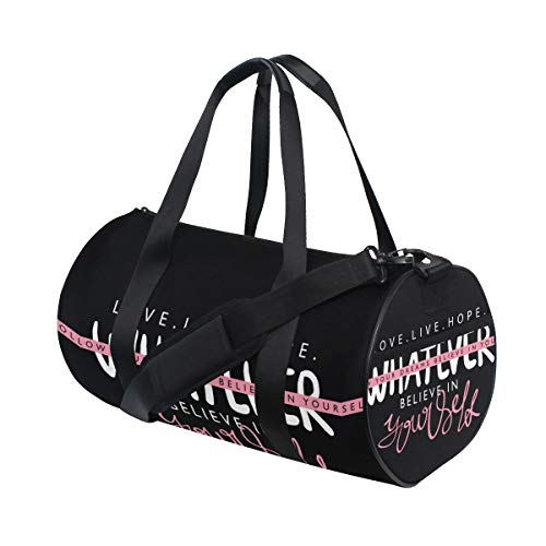 ZOMOY Bolsa de Deporte，Créate a ti Mismo Diseño de ilustración T，Nuevo Cilindro de impresión Bolsas de Ejercicios Bolsa de Viaje Equipaje Bolsa de Lona