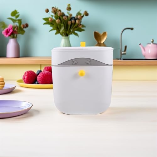 Caneca de basura plástica para cocina con tapa para colgar blanca miniatura 7