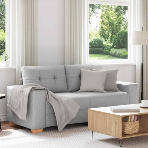 Sofá de 2 plazas con marco de madera y metal diseño moderno gris 3