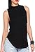 Pink Queen Women's Cut Off Backless Side Slit Tank Top Black Size L