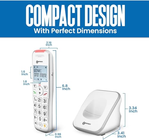 Geemarc Liberty 200 Twin, Amplified Home Telephone with Small DECT Base, Loud Ringer, Hearing Aid Compatible Cordless Phones, Easy Use 2 Cordless Handset to Be Placed Anywhere in the House - Image 5