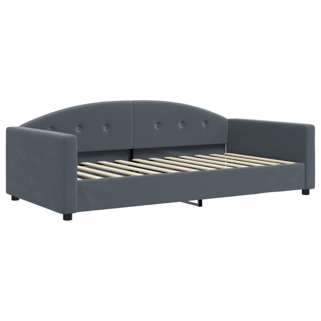 Velluto Trasformabile 2 in 1 Divano Letto Grigio Scuro 100x200 cm